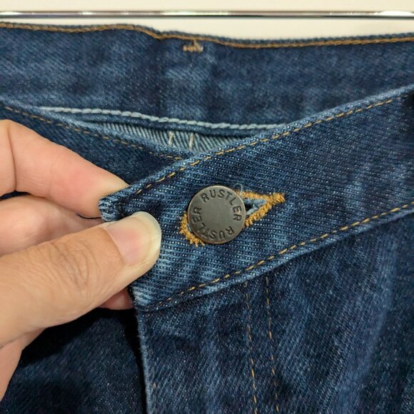 Rustler Dark Wash Straight Leg Jeans Blue Size 38 x 30 - Picture 2 of 5